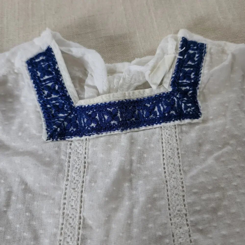 Vintage Gingham & White Dress 12 months